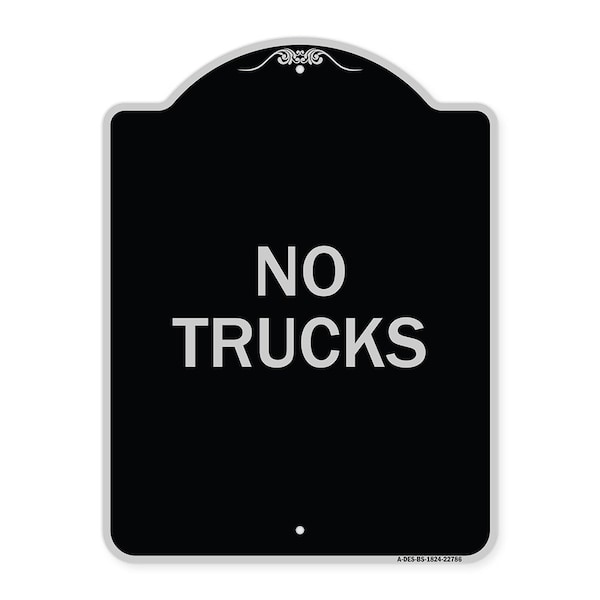 Designer Series Truck No Trucks, Black & Silver Heavy-Gauge Aluminum Sign, 24" x 18", BS-1824-22786